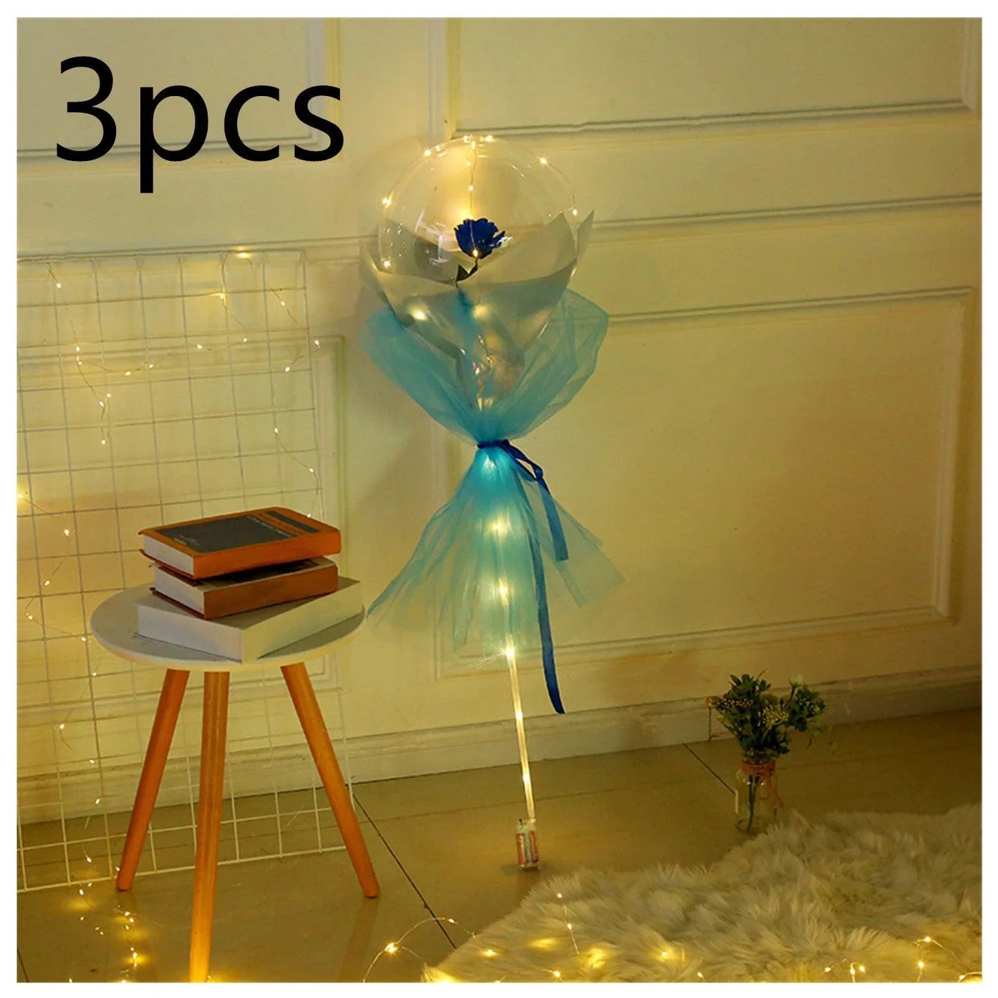 LED Luminous Balloon Rose Bouquet Transparent Bobo Ball Rose - www.Shopthatapp.com