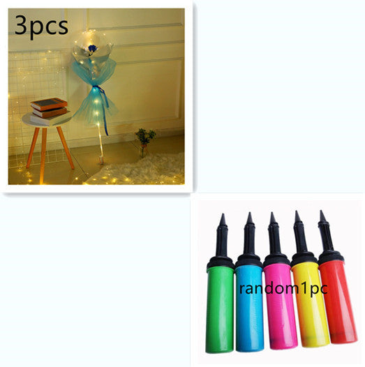LED Luminous Balloon Rose Bouquet Transparent Bobo Ball Rose - www.Shopthatapp.com