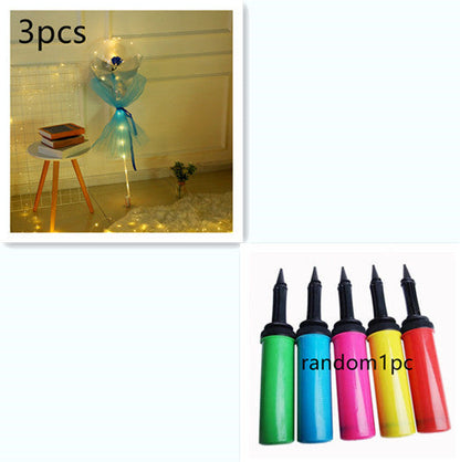 LED Luminous Balloon Rose Bouquet Transparent Bobo Ball Rose - www.Shopthatapp.com