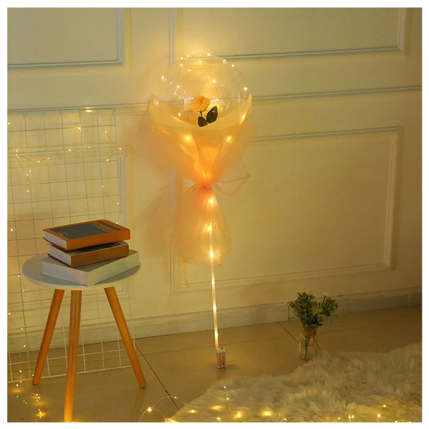 LED Luminous Balloon Rose Bouquet Transparent Bobo Ball Rose - www.Shopthatapp.com