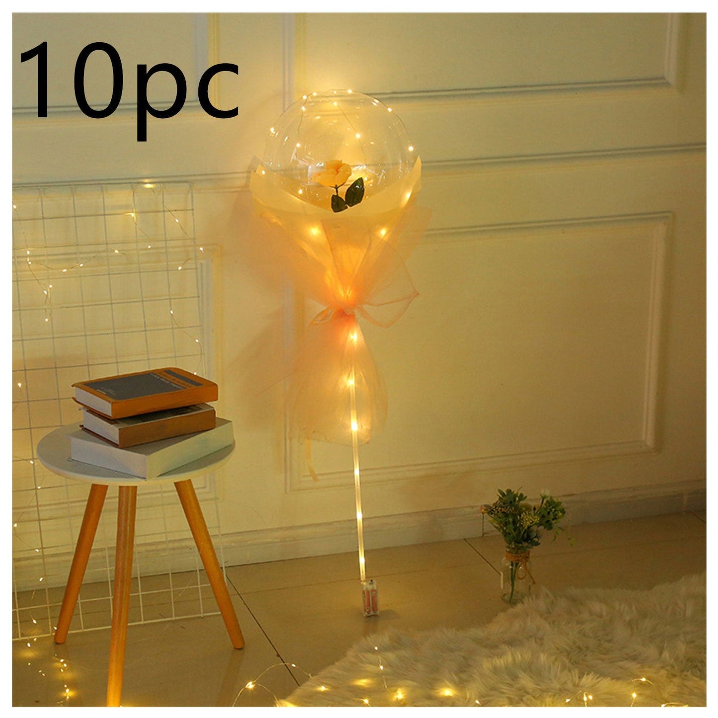LED Luminous Balloon Rose Bouquet Transparent Bobo Ball Rose - www.Shopthatapp.com