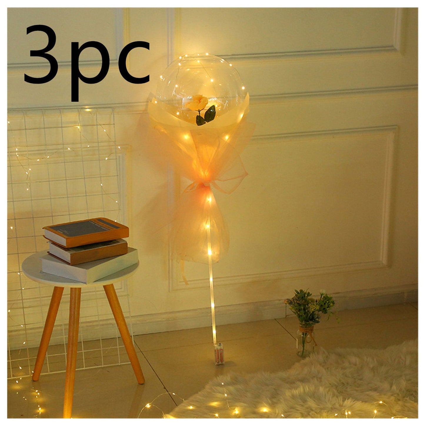 LED Luminous Balloon Rose Bouquet Transparent Bobo Ball Rose - www.Shopthatapp.com