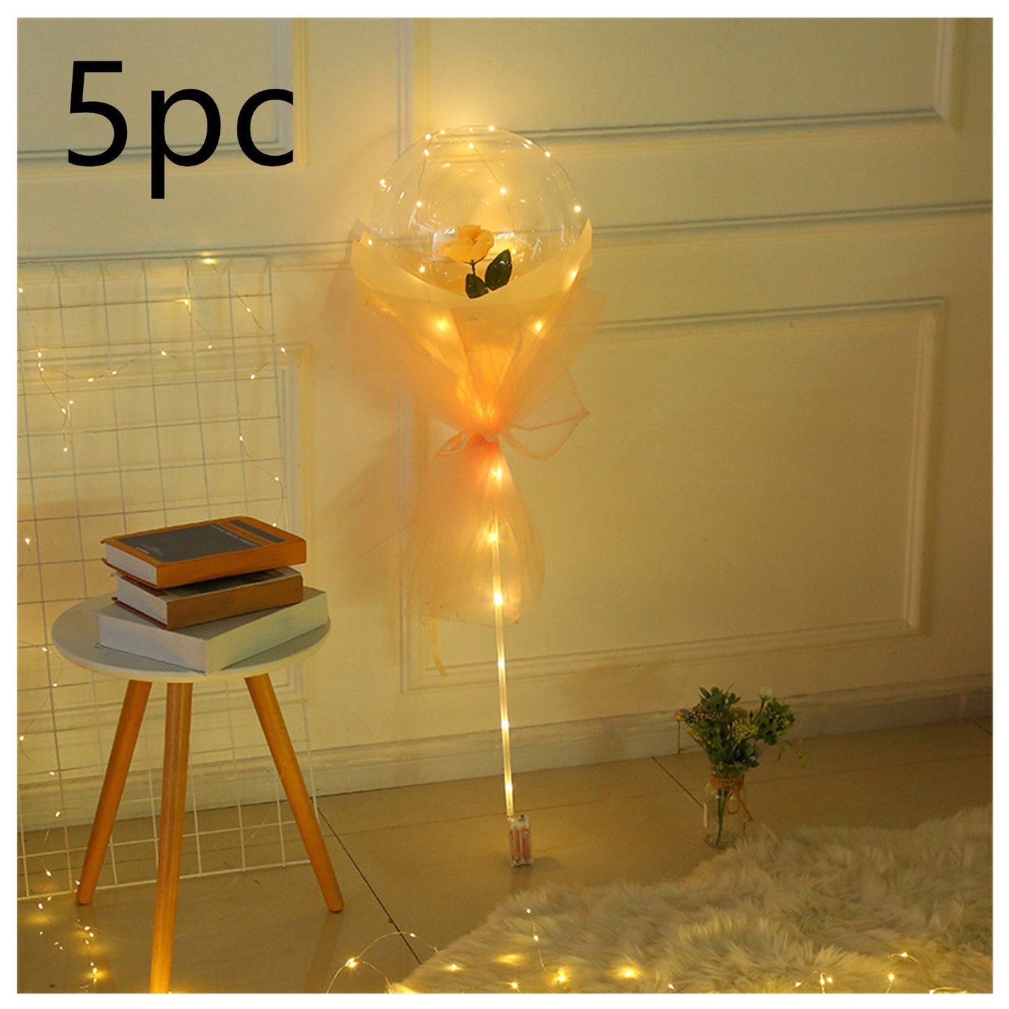 LED Luminous Balloon Rose Bouquet Transparent Bobo Ball Rose - www.Shopthatapp.com
