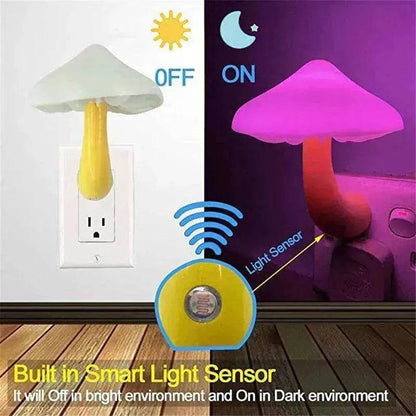 LED Mushroom Night Light Wall Lamp EU US Socket Plug - www.Shopthatapp.com
