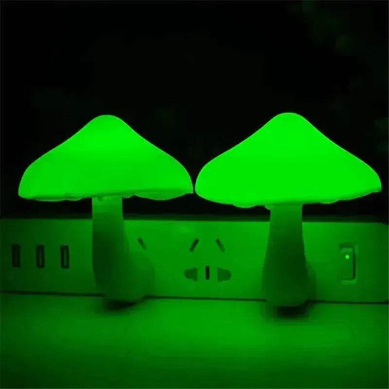 LED Mushroom Night Light Wall Lamp EU US Socket Plug - www.Shopthatapp.com