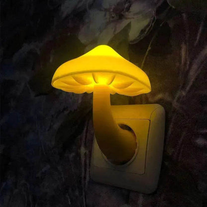 LED Mushroom Night Light Wall Lamp EU US Socket Plug - www.Shopthatapp.com
