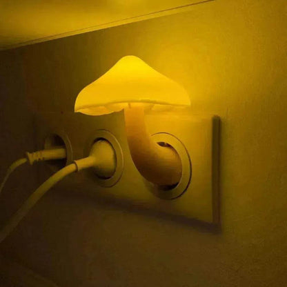 LED Mushroom Night Light Wall Lamp EU US Socket Plug - www.Shopthatapp.com