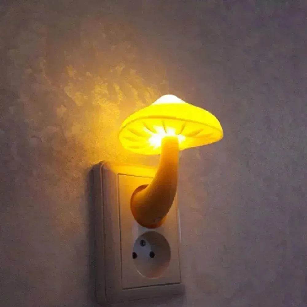 LED Mushroom Night Light Wall Lamp EU US Socket Plug - www.Shopthatapp.com