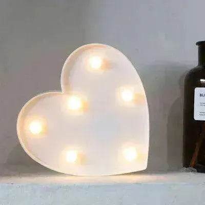 LED Night Light A-Z 0-9 Battery Lamp Wedding Party Decor - www.Shopthatapp.com