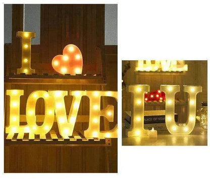 LED Night Light A-Z 0-9 Battery Lamp Wedding Party Decor - www.Shopthatapp.com