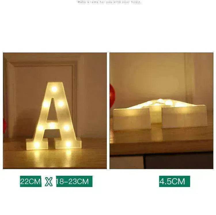 LED Night Light A-Z 0-9 Battery Lamp Wedding Party Decor - www.Shopthatapp.com