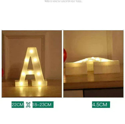 LED Night Light A-Z 0-9 Battery Lamp Wedding Party Decor - www.Shopthatapp.com