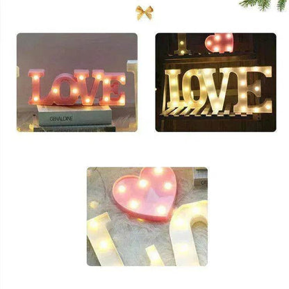 LED Night Light A-Z 0-9 Battery Lamp Wedding Party Decor - www.Shopthatapp.com