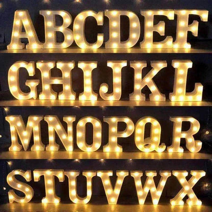 LED Night Light A-Z 0-9 Battery Lamp Wedding Party Decor