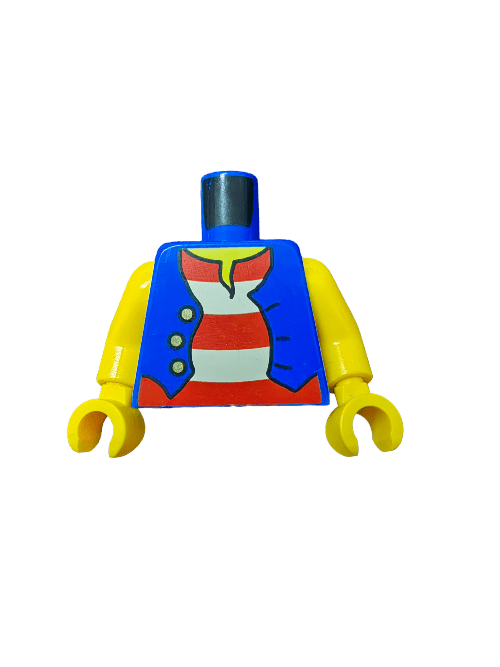 LEGO® 6023600 Torso, Pirate Vest with Gold Buttons with a Red and White Shirt with Stripes  - UB1081 - www.Shopthatapp.com #