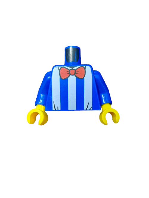 LEGO® 6219630 Torso, Blue Shirt with White Vertical Stripes, with a Red Bow Tie - UB1082 - www.Shopthatapp.com #