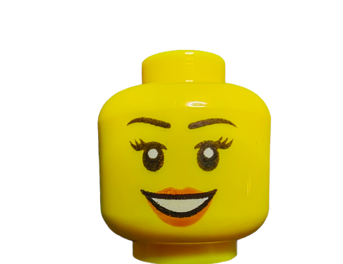 LEGO® 6283884 Minifigure Head, Black Eyebrows, Light Lipstick  - UB1026 - www.Shopthatapp.com #
