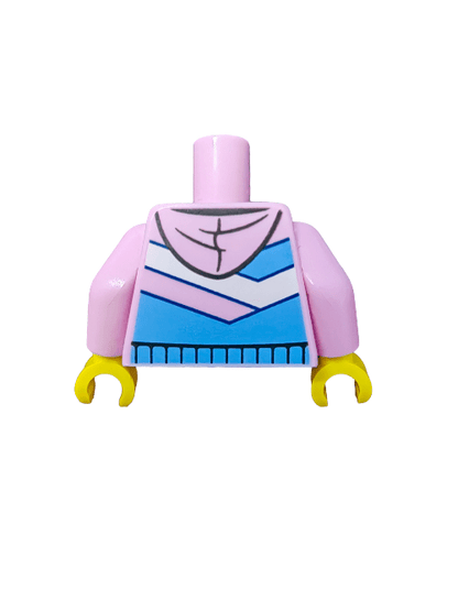 LEGO® 6382240 Torso, Pink Hoodie with Blue and White Stripes - UB1089 - www.Shopthatapp.com #