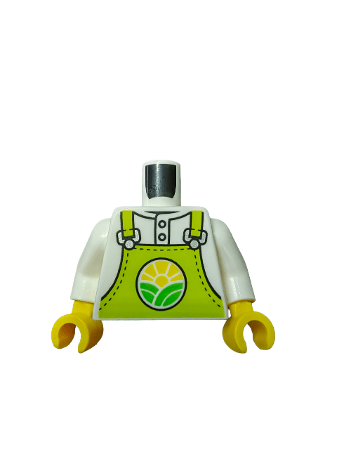 LEGO® 6397936 Torso, Lime Overalls with Green Hills and The Sun - UB1122 - www.Shopthatapp.com #