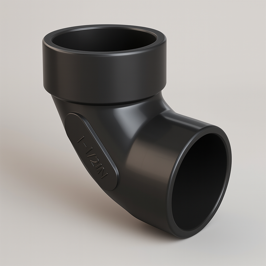 LESSO ABS 90° Street Elbow — Spigot × Hub DWV | 1-1/2″ - 3″ - www.Shopthatapp.com #