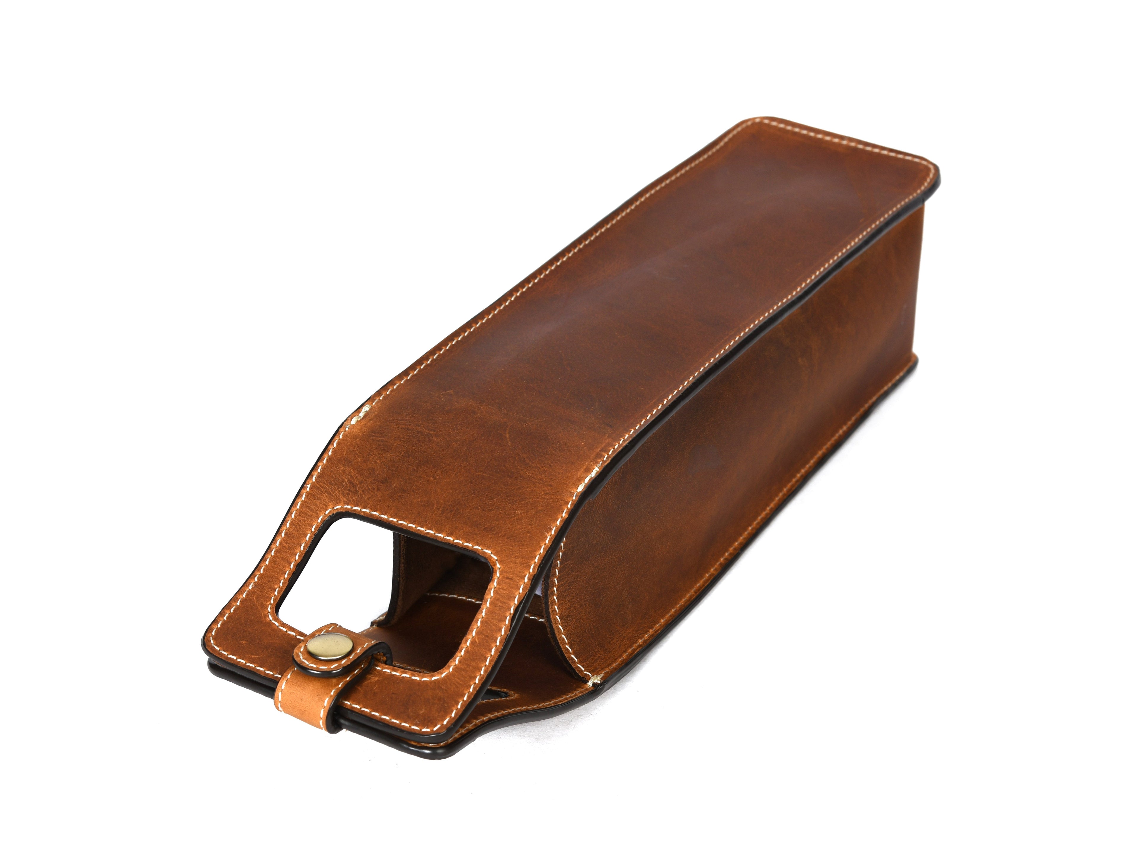 Leather Wine Caddy - www.Shopthatapp.com