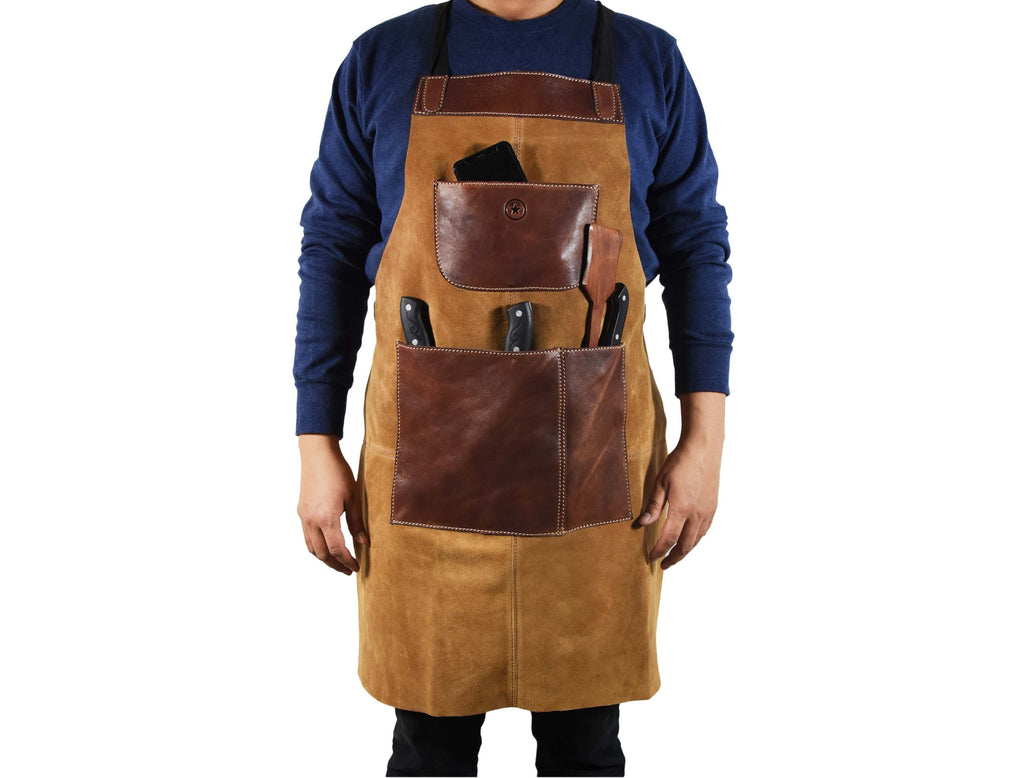 Leather Suede Apron - ( AP - 18 ) - www.Shopthatapp.com