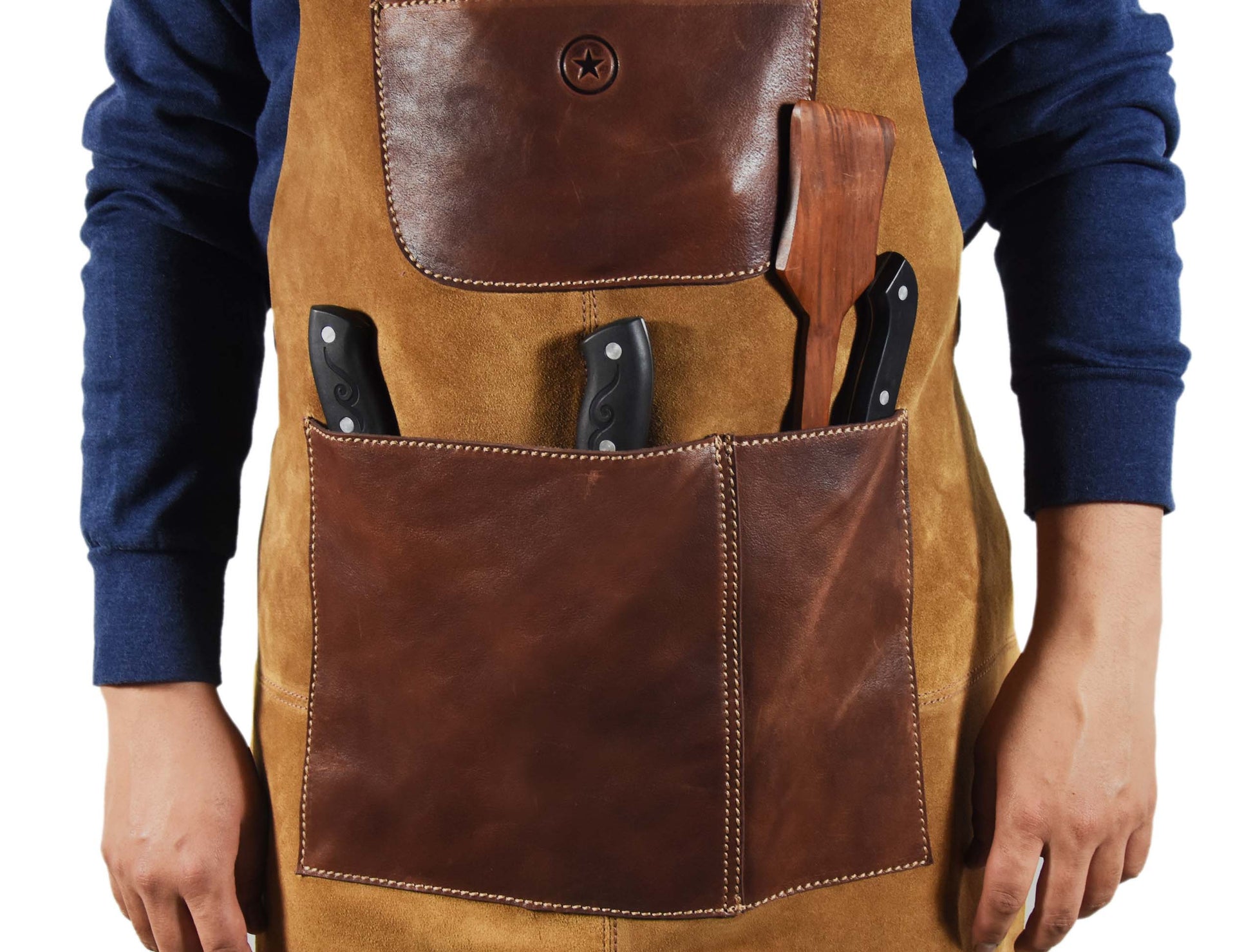 Leather Suede Apron - ( AP - 18 ) - www.Shopthatapp.com