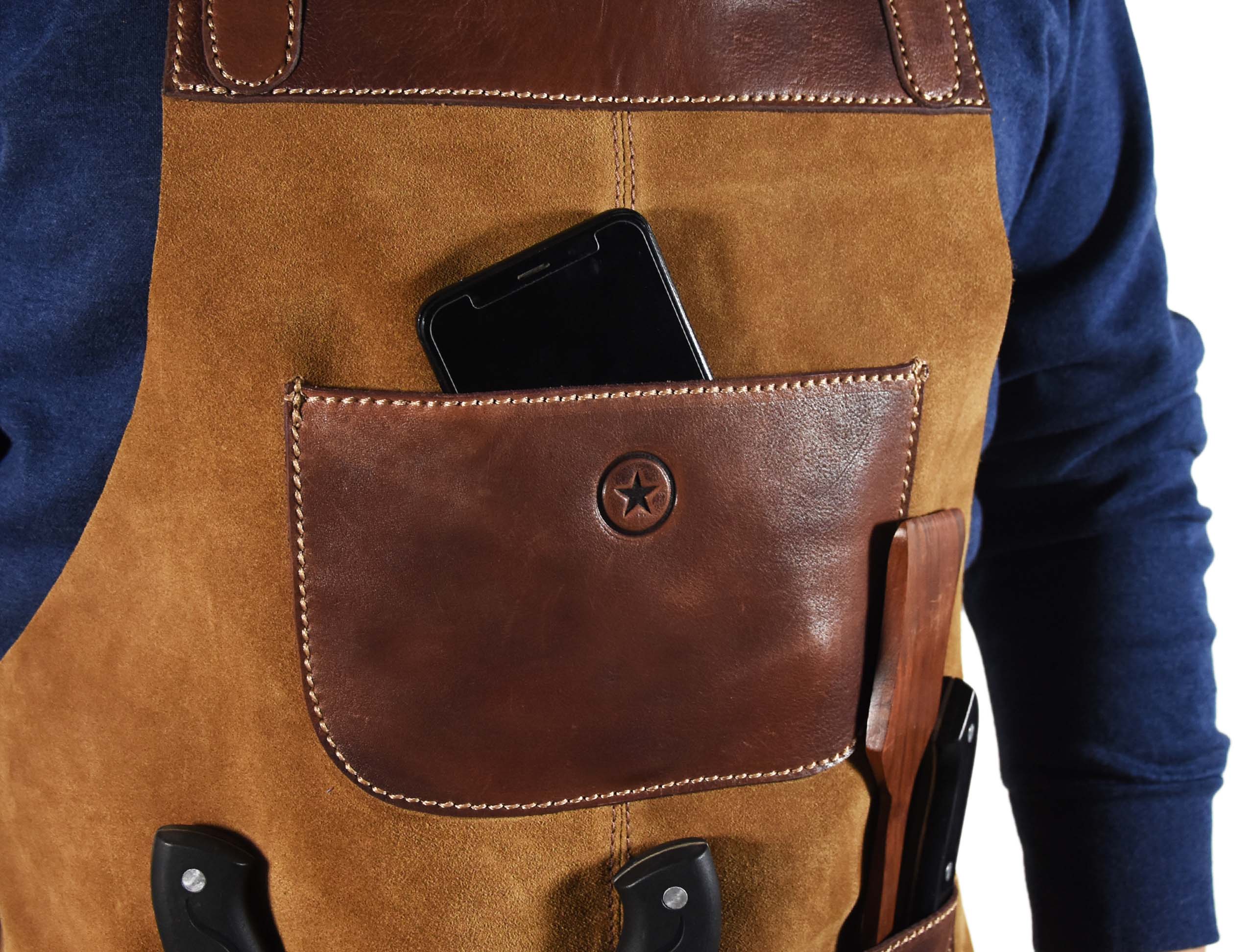 Leather Suede Apron - ( AP - 18 ) - www.Shopthatapp.com