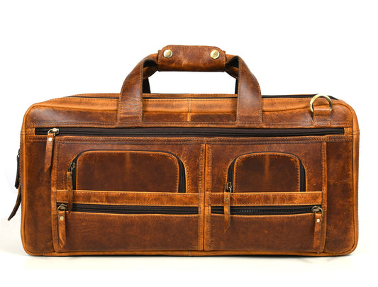 Salerno Leather Chef Knife Case Stress Brown (KR-61)-Cutlery and dinnerware-www.Shopthatapp.com-Tolredo Leather