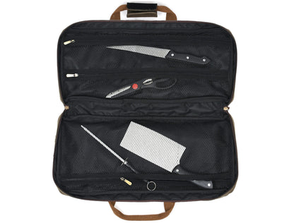 Salerno Canvas Chef Knife Case Olive Green (KR-62)-Cutlery and dinnerware-www.Shopthatapp.com-Tolredo Leather