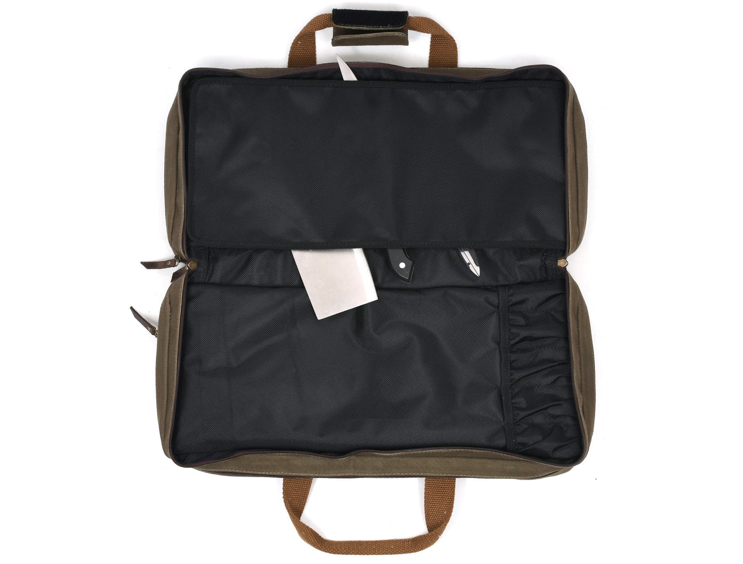Salerno Canvas Chef Knife Case Olive Green (KR-62)-Cutlery and dinnerware-www.Shopthatapp.com-Tolredo Leather