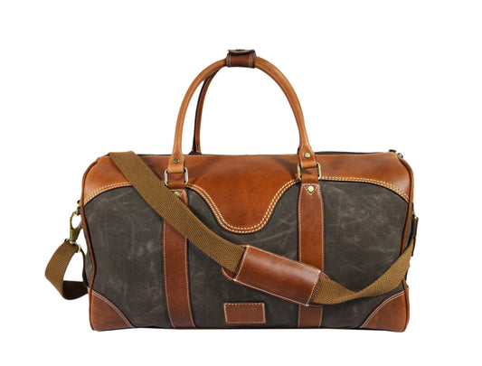 Asbestos Leather Canvas Duffel Bag -  Steel Gray-Luggage and bags-www.Shopthatapp.com-Tolredo Leather