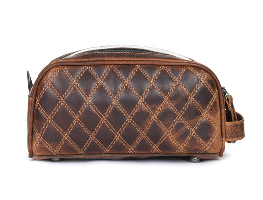 Quilted Leather Toiletry Bag - WB09-Handbags, purses, etc.-www.Shopthatapp.com-Tolredo Leather