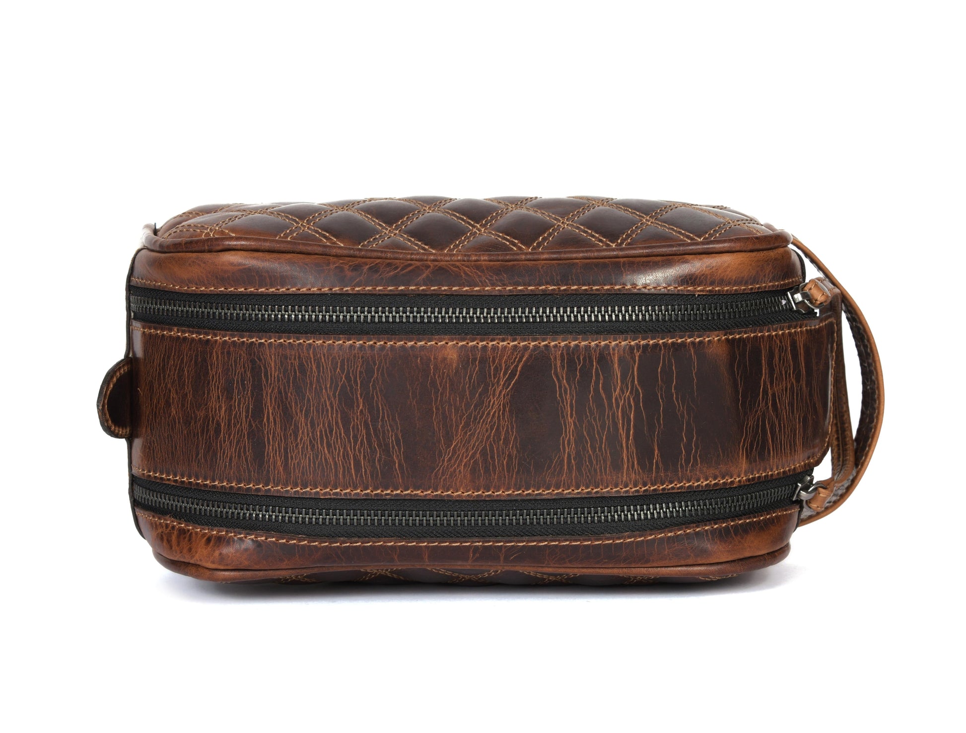Quilted Leather Toiletry Bag - WB09-Handbags, purses, etc.-www.Shopthatapp.com-Tolredo Leather