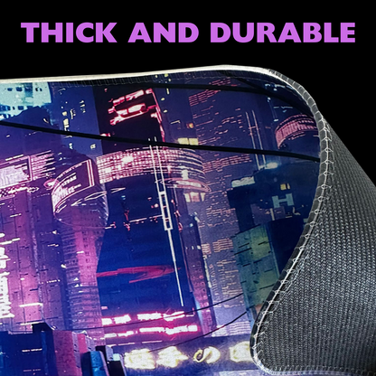 Cyberpunk Night City Dystopian LED Mouse Mat Mouse Pad 7 led lights smooth surface