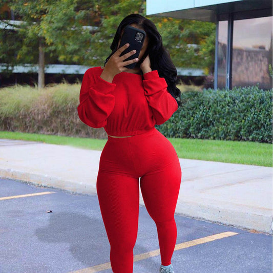 Ladies Autumn 2pcs Athleisure wear Outfit set - www.Shopthatapp.com #