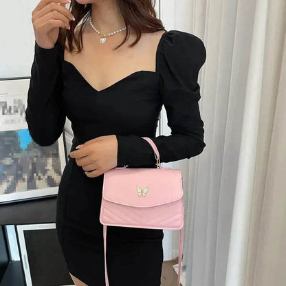 Ladies Leather Square Shaped Flap Quilted Crossbody bag for women - www.Shopthatapp.com #