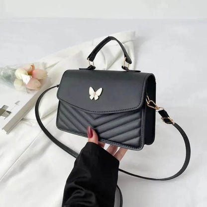 Ladies Leather Square Shaped Flap Quilted Crossbody bag for women - www.Shopthatapp.com #