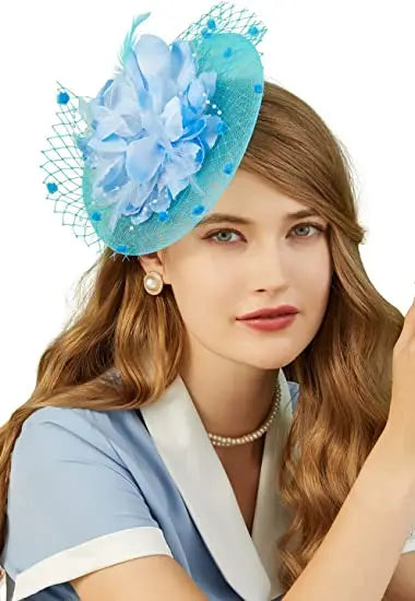 Lady Fancy Mesh Wedding Fascinators Hats for Womens Headwear Veil Flower Cocktail Tea Party Church Derby Hat Chapeu Feminino - www.Shopthatapp.com #