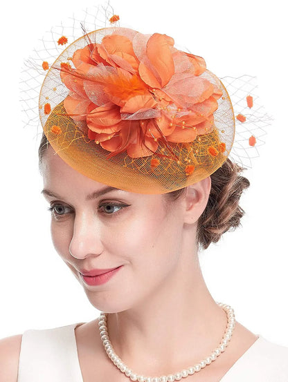 Lady Fancy Mesh Wedding Fascinators Hats for Womens Headwear Veil Flower Cocktail Tea Party Church Derby Hat Chapeu Feminino - www.Shopthatapp.com #