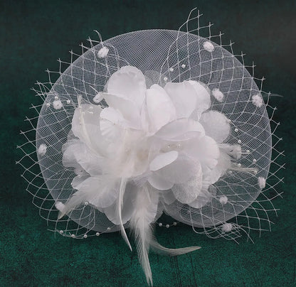 Lady Fancy Mesh Wedding Fascinators Hats for Womens Headwear Veil Flower Cocktail Tea Party Church Derby Hat Chapeu Feminino - www.Shopthatapp.com #