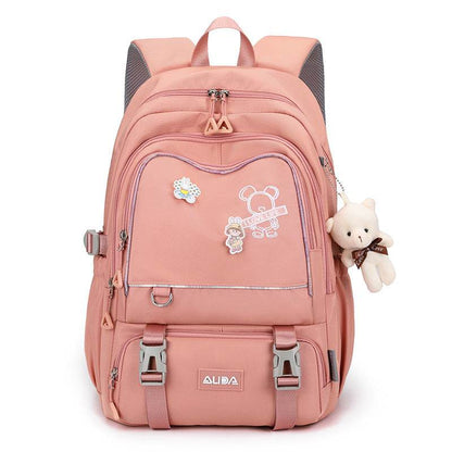 Large Capacity Lightweight Spine-protective Girls Backpack - www.Shopthatapp.com #