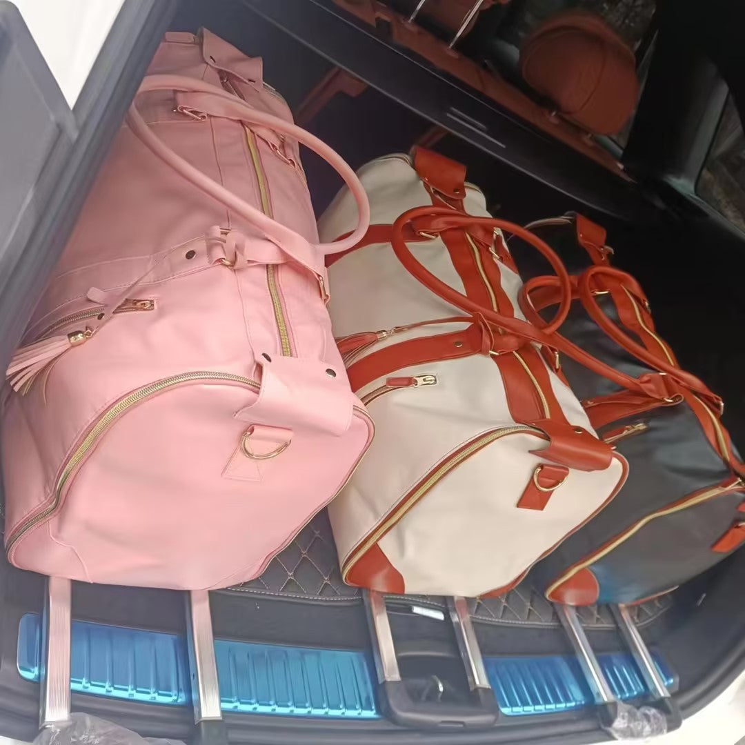 Large Capacity Trolley Travel Bag, Portable Folding Fitness Bag - www.Shopthatapp.com