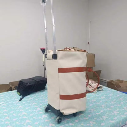 Large Capacity Trolley Travel Bag, Portable Folding Fitness Bag - www.Shopthatapp.com
