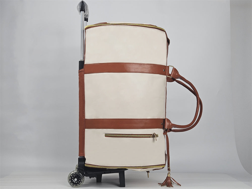 Large Capacity Trolley Travel Bag, Portable Folding Fitness Bag - www.Shopthatapp.com