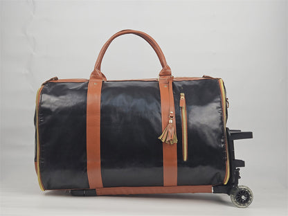 Large Capacity Trolley Travel Bag, Portable Folding Fitness Bag - www.Shopthatapp.com