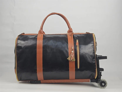 Large Capacity Trolley Travel Bag, Portable Folding Fitness Bag - www.Shopthatapp.com