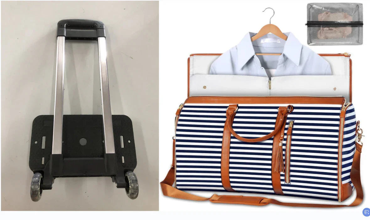 Large Capacity Trolley Travel Bag, Portable Folding Fitness Bag - www.Shopthatapp.com