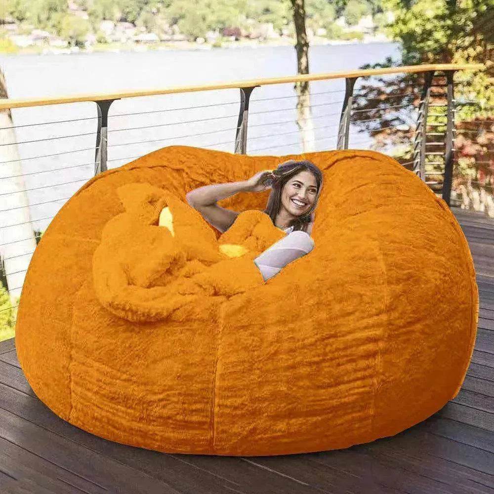Lazy Sofa Bean Bag Chair Foam Cover - www.Shopthatapp.com