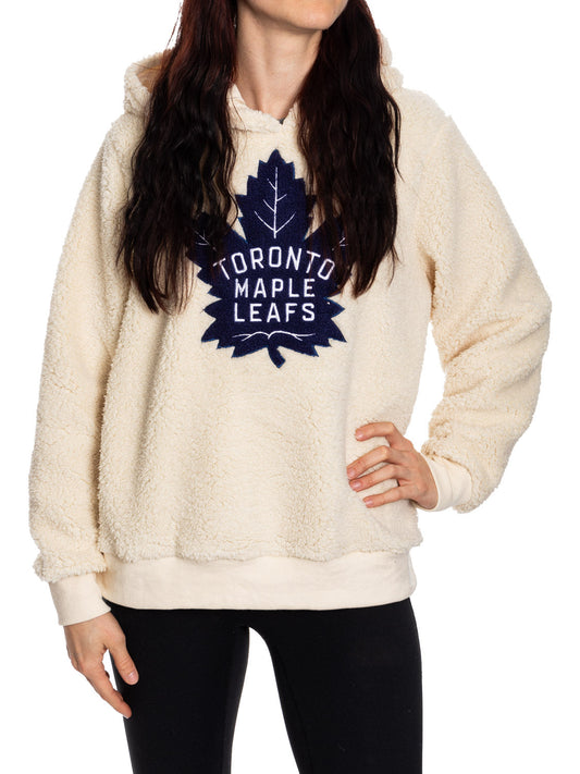NHL Toronto Maple Leafs Ladies Sherpa Hoodie - www.Shopthatapp.com